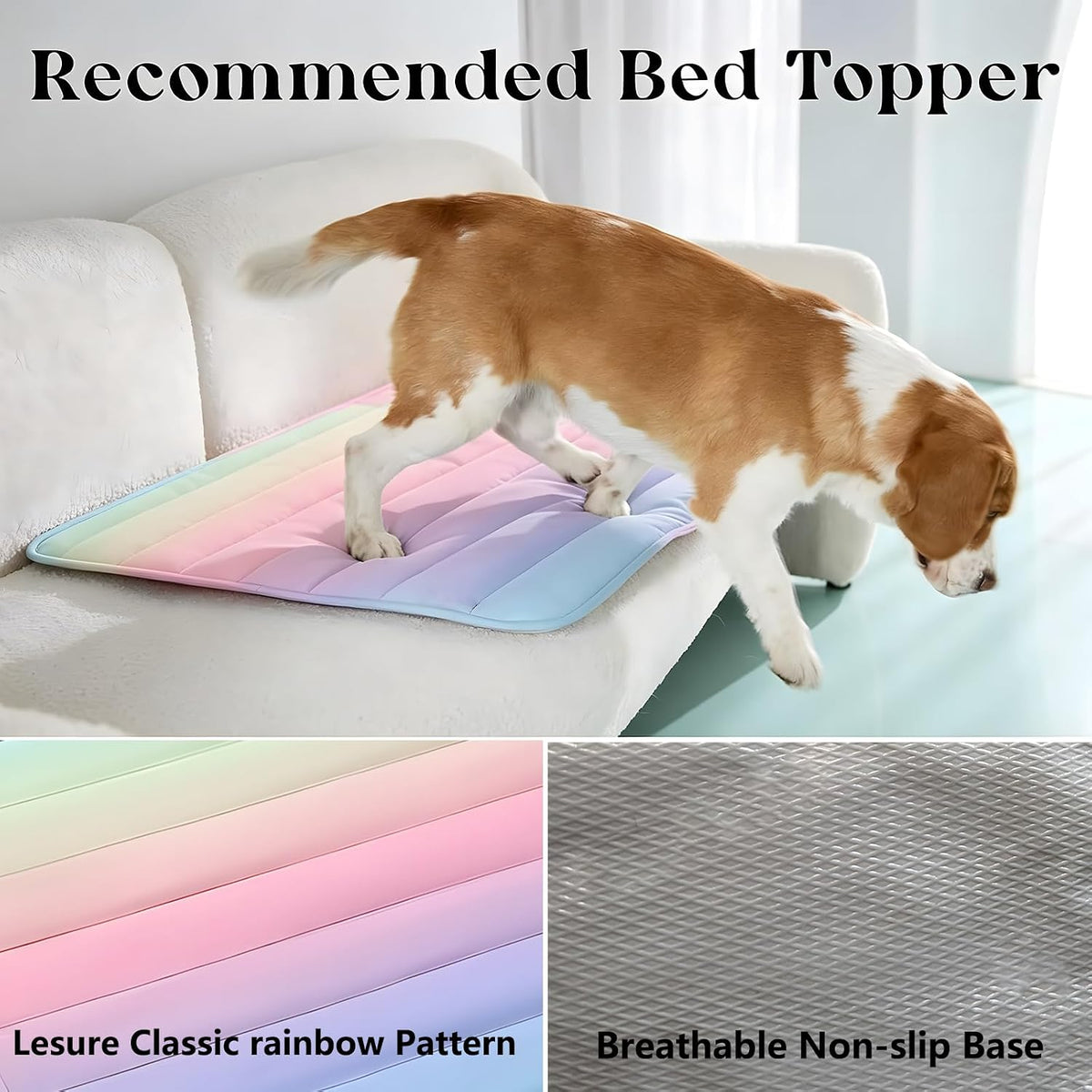 Dog Cooling Mat，Cooling Mat for Dogs & Cats，Cat Cooling Mat，Pet Cooling Mat，Cooling Gel Pad for Dogs & Cats，Summer Pet Cool Mat，Hand Washable，Pets Gel Cooling Pad (Rainbow Colors)