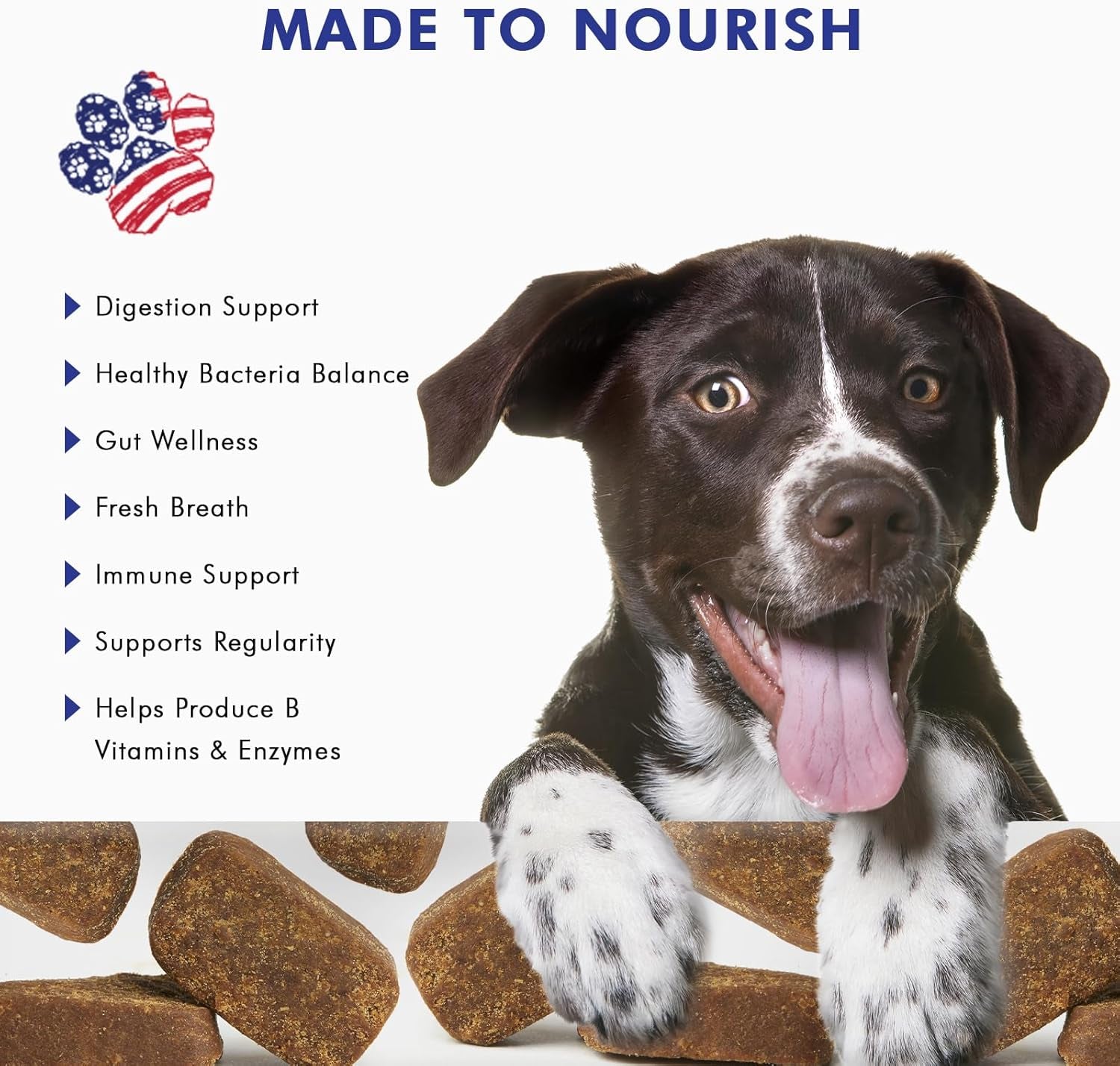Advanced Probiotic Support for Dogs & Cats. Combination of Prebiotics & Probiotics Easily Digestible, Great Duck Flavour That Your Pets Will Love. Perfect for Your Pampered Pet (90 Chews)