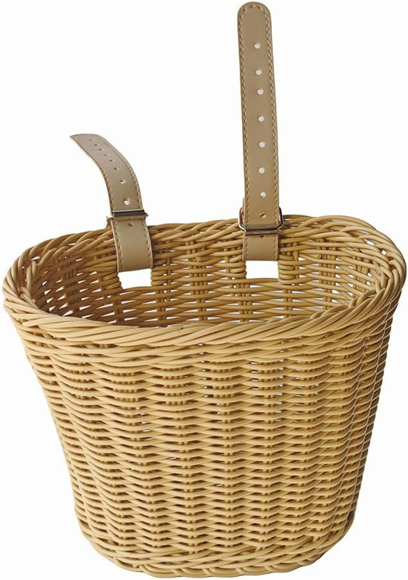 Waterproof Kids Bike Basket Front Handwoven Plastic Bicycle Basket