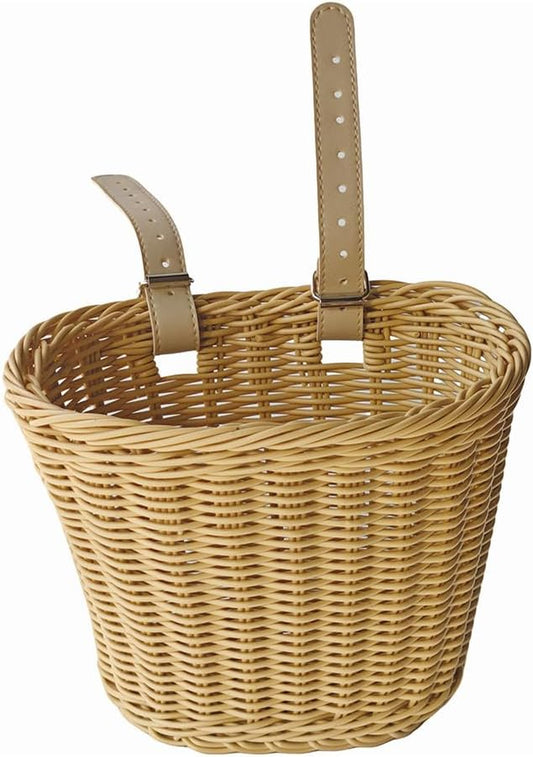 Waterproof Kids Bike Basket Front Handwoven Plastic Bicycle Basket