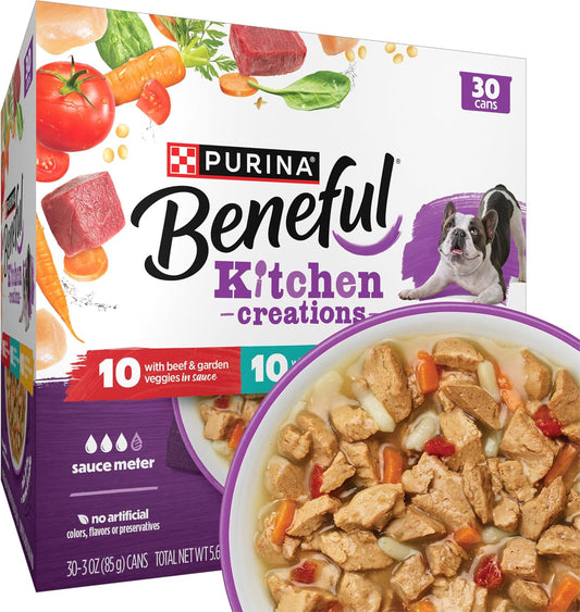 Purina Beneful Kitchen Creations Wet Dog Food Variety Pack, (30) 3 Oz Cans