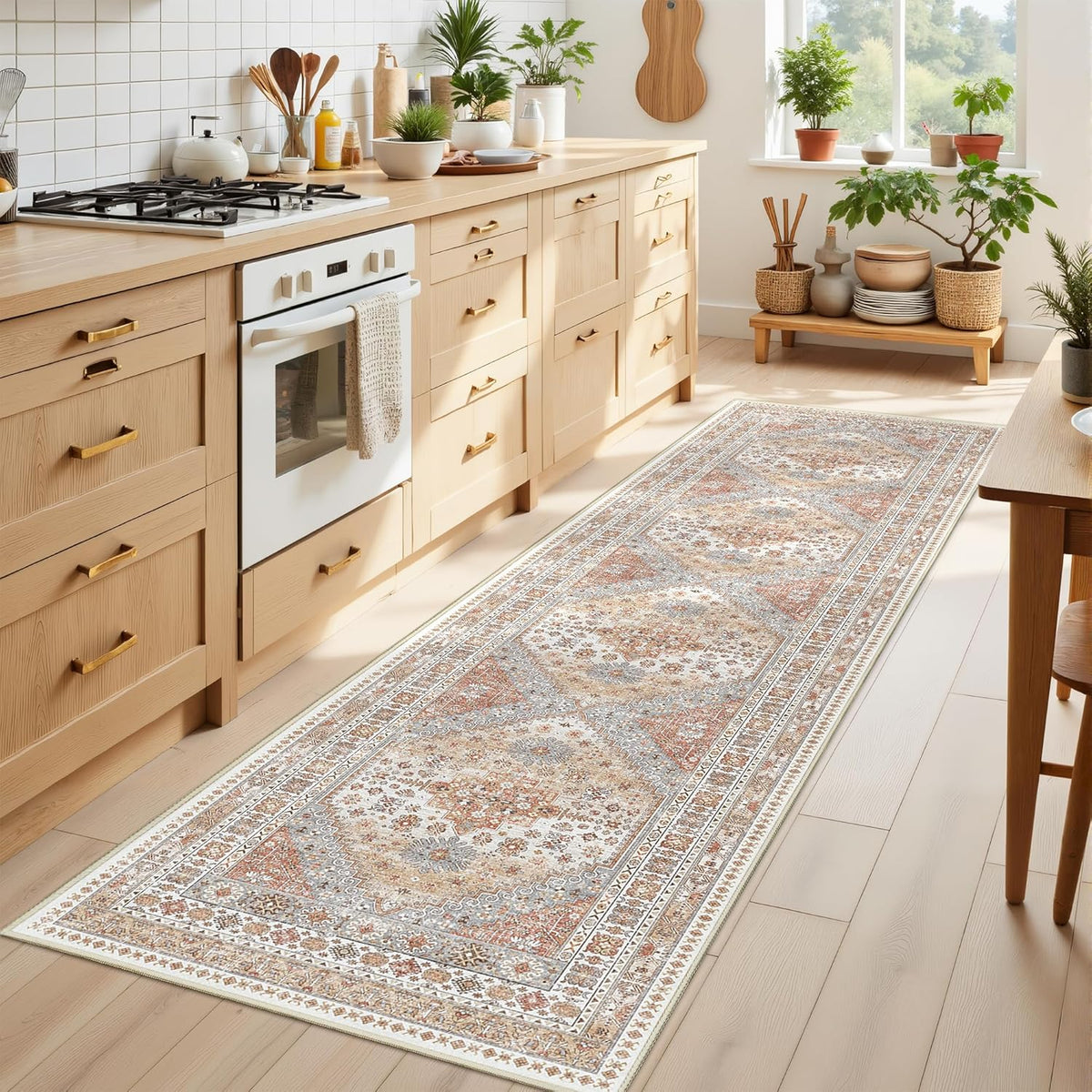 Runner Rug 2X8 Runners for Hallways Vintage Washable Rugs, Orange