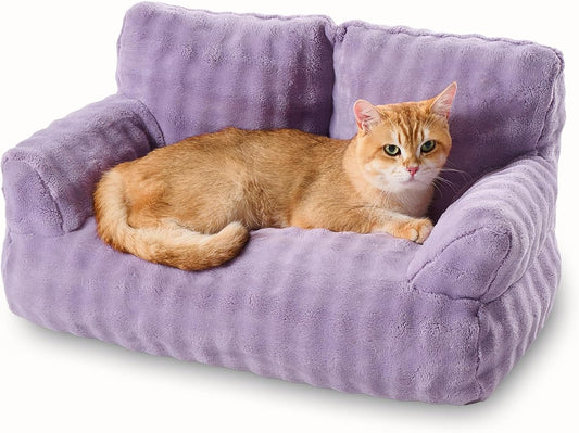 Cat Couch Bed, Cute Pet Sofa for Indoor Cats, 26"X15", Dusty Purple