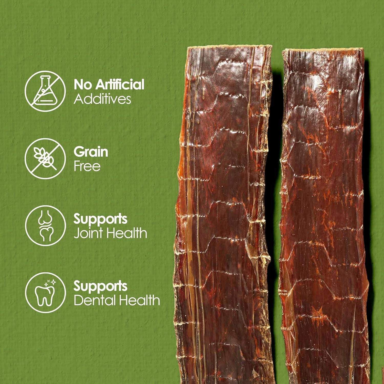 Palz&Co Moodog Beef Gullet Strips 8" for Dogs - High-Protein Chews, Supports Joint Health and Dental Hygiene, Easily Digestible, 5-Pack