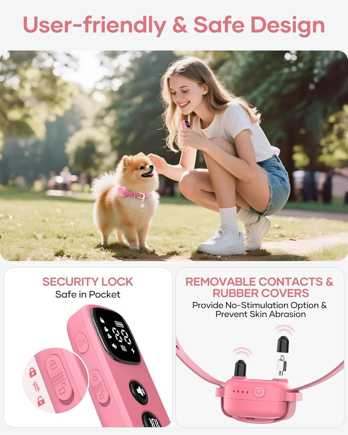 2-In-1 Pet ID Tag & Shock Collar for Small Dogs - 4200FT Dog Training Collar with Remote for 5-30Lbs Dogs, IPX8 Waterproof Rechargeable E-Collar with Beep(1-9), Vibration(1-3), Safe Shock(0-16)