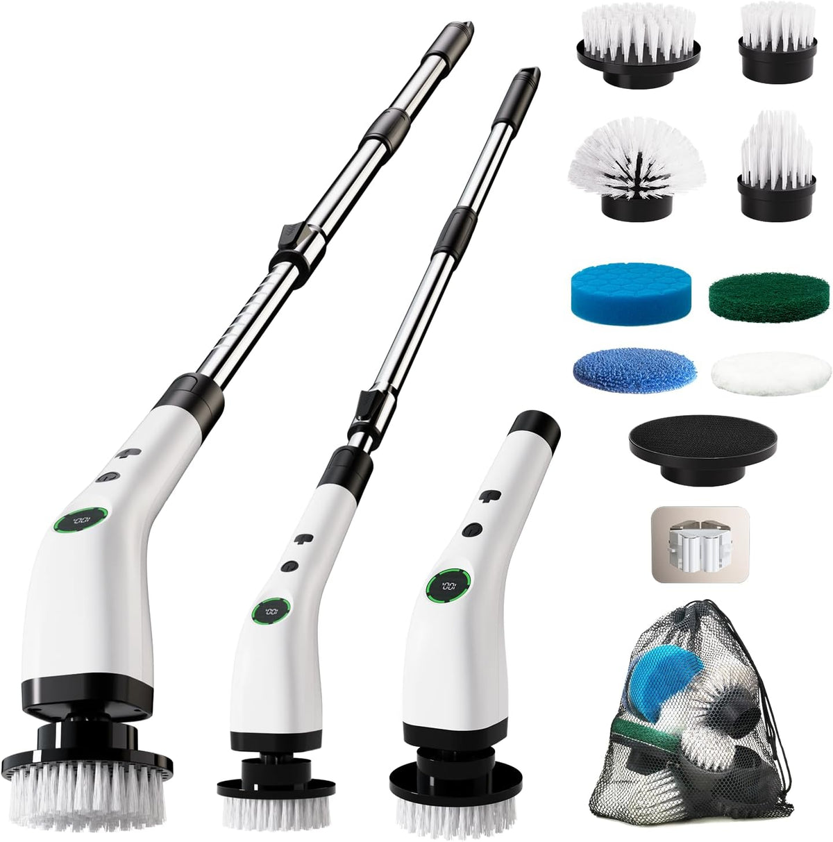 Electric Bathroom Cleaning Brush Power Shower Scrubber with Long Handle