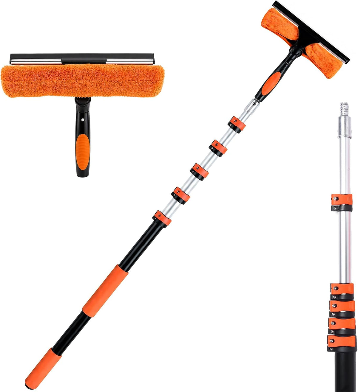 30FT Window Washing Kit, Squeegee with Telescopic Extension Pole