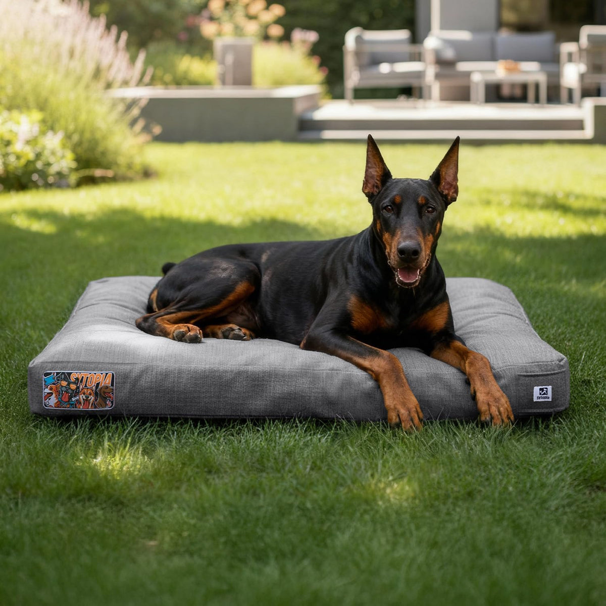 42 Inch Indestructible Dog Beds for Extra Large Dogs, Durable Chew Proof Waterproof Pet Crate Pad with Machine Washable Removable Cover, Great for Indoor, Outdoor, Crate, Patio Use, Grey