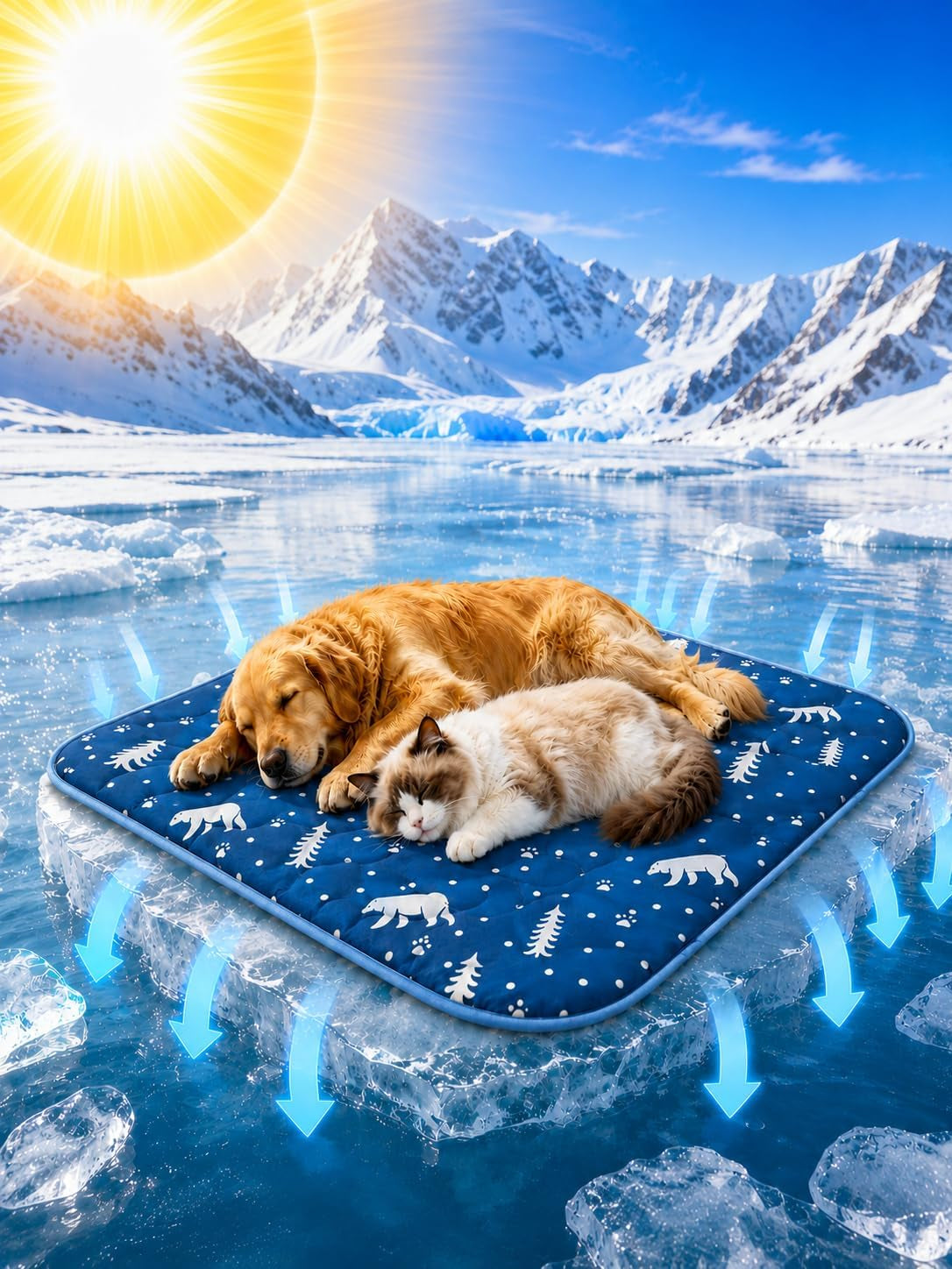 Dog Cooling Mat Gel for Indoor & Outdoor, Waterproof Non-Toxic Cooling Pad