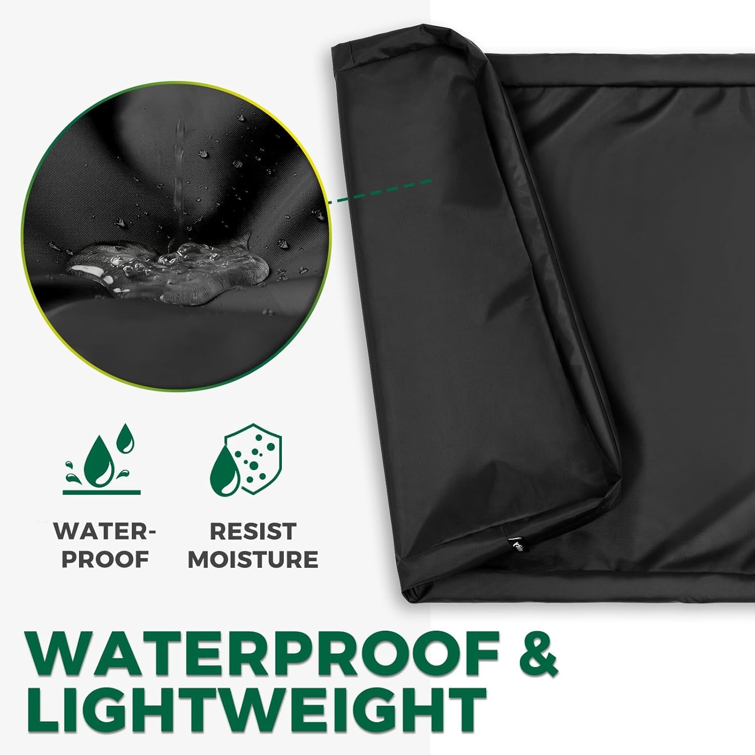 PAWFINITY Waterproof Dog Bed Cover Replacement Washable, Easy to Clean, Pet Hair Resistant, Heavy Duty Oxford, Zipper Closure, Indoor/Outdoor Use, Fits 36 Inch Dog Crate -Large -35"X 22"X 3.5", Black
