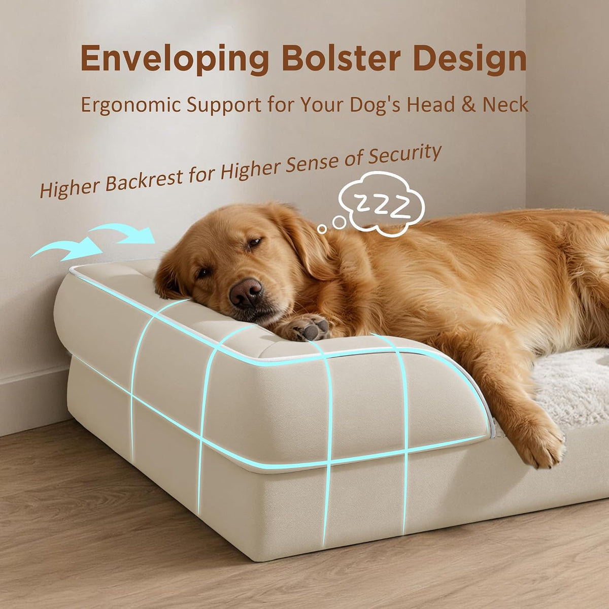 Comfort Expression Waterproof Orthopedic Dog Bed for Extra Large Dogs