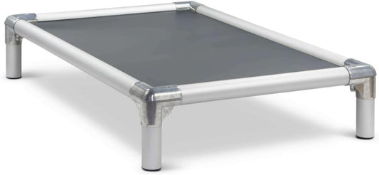 Kuranda Chewproof Elevated Dog Bed - Silver Aluminum - 40" X 25" - Cordura Nylon - Smoke