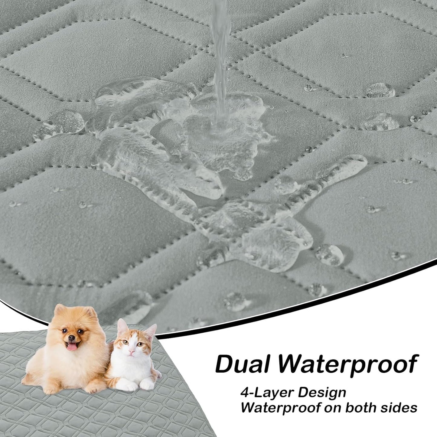 Hyha Waterproof Dog Bed Blanket, Soft Pet Blankets, Waterproof Couch Cover for Dogs, Reversible Sofa Covers Washable for Furniture (30X70 Inch, Grey/Dark Grey)