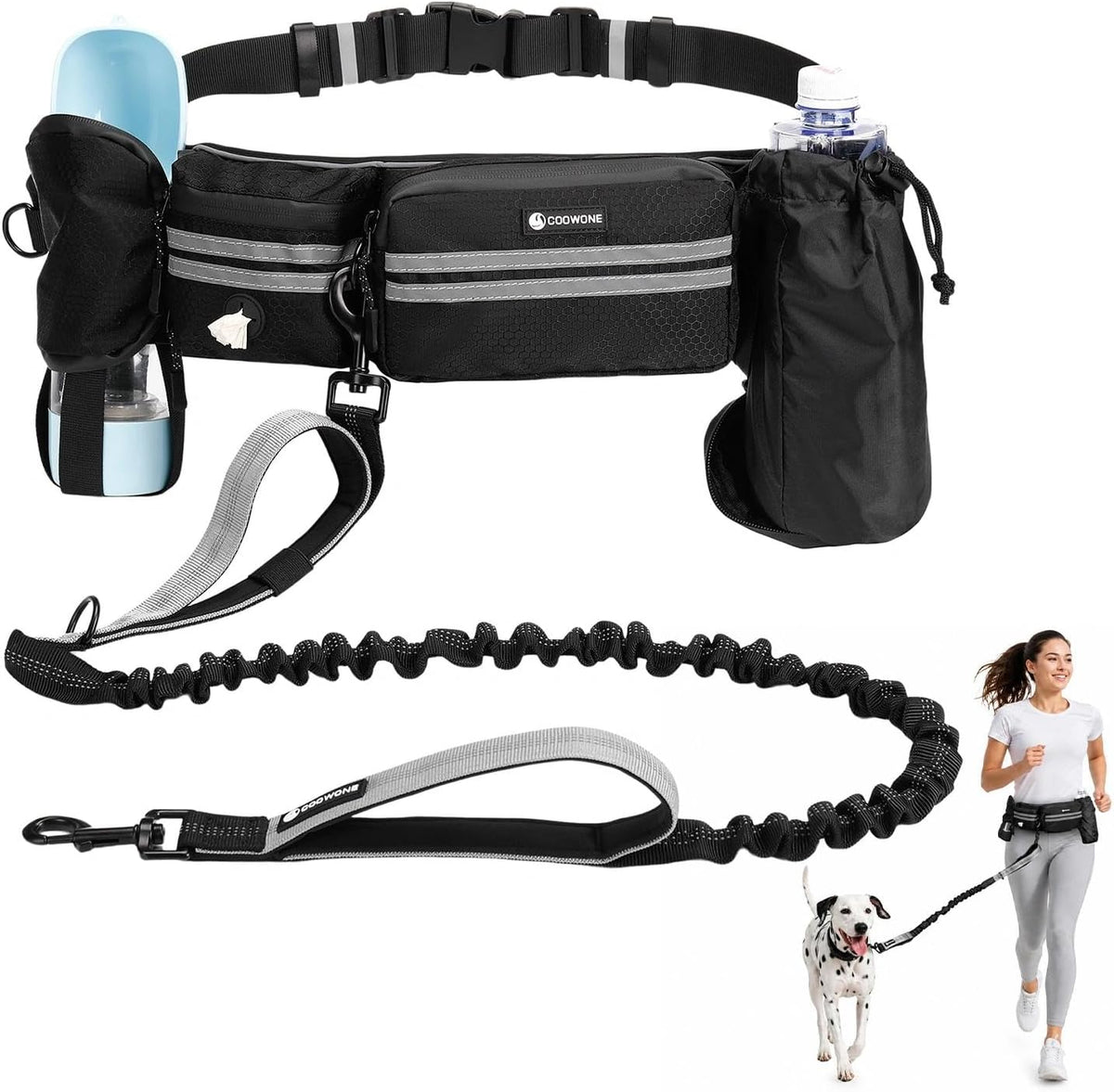 Hands Free Dog Leash, Fanny Pack with Bungee Straps for Pet Training