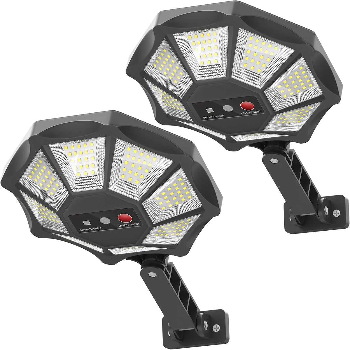 OKPRO Solar Lights Outdoor, 168LED 6500K Flood Light Dusk to Dawn
