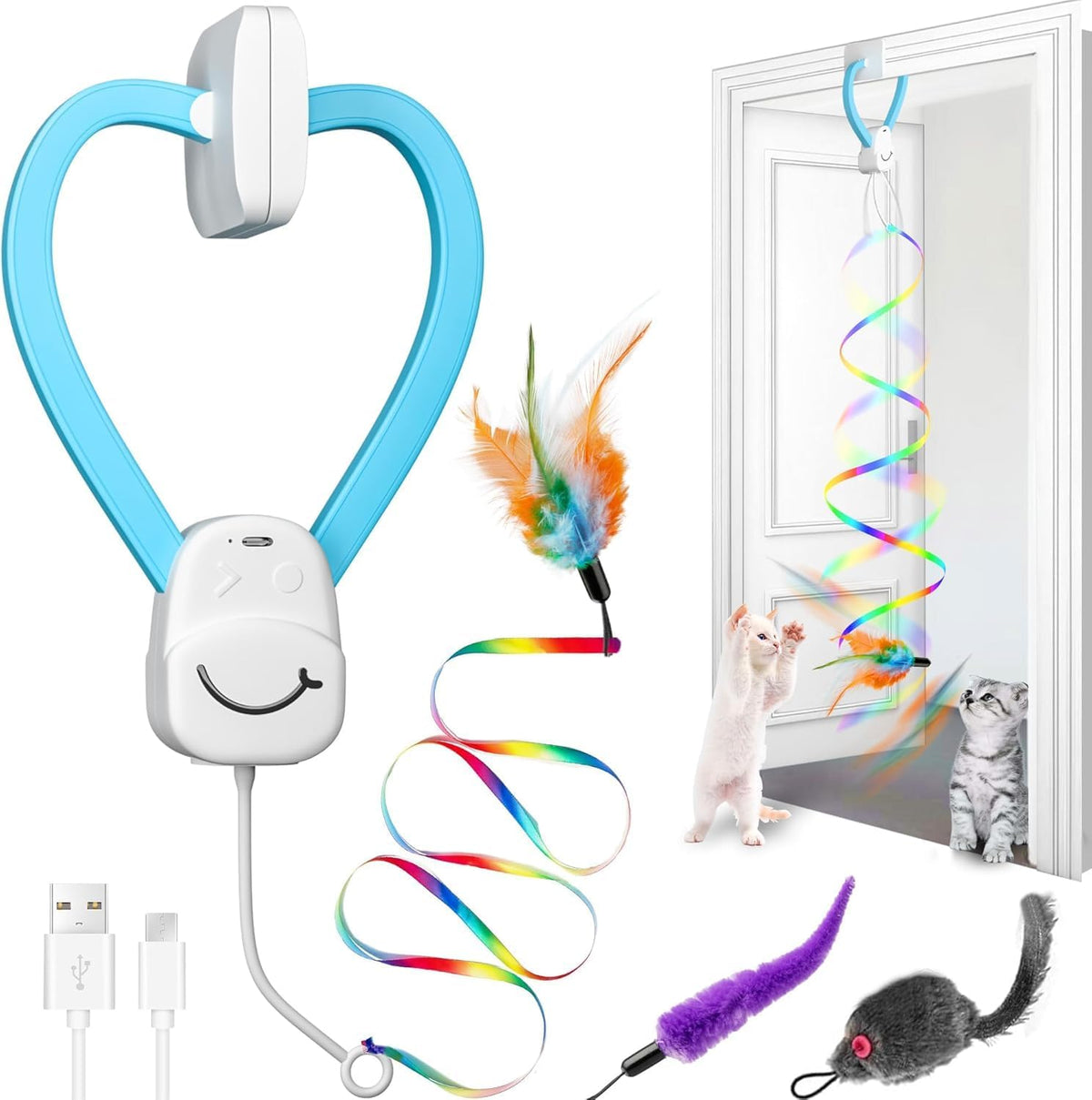 Interactive Cat Toy, Automatic Door Frame Cat Toy for Indoor Cats