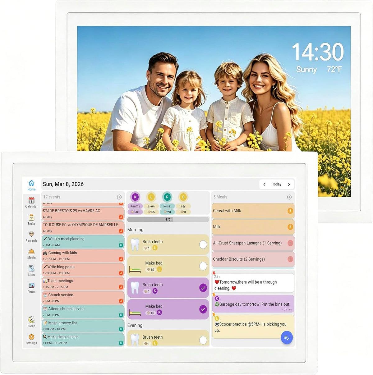 Digital Calendar 10.1 Inch Wall Plan Touch Screen Wifi Picture Esay to Use