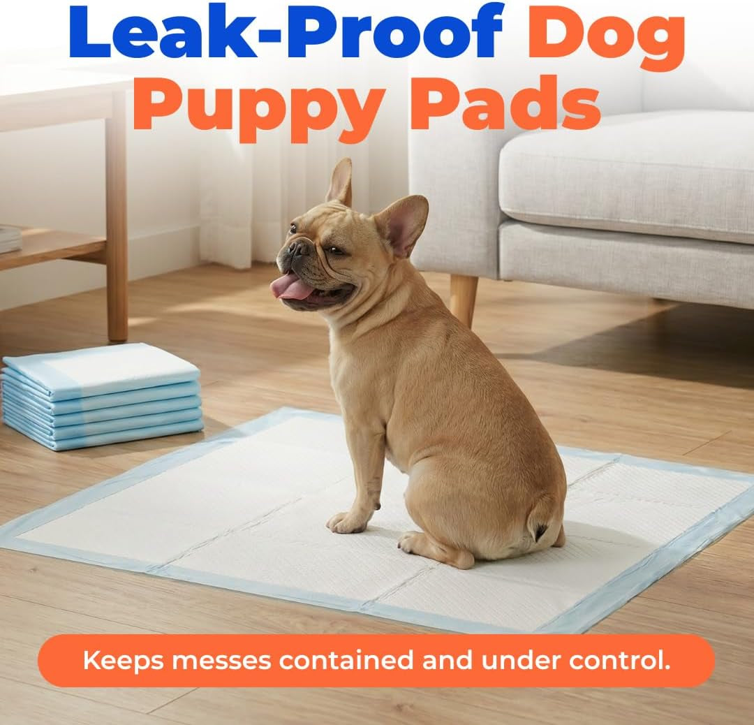 Best Pet Supplies Puppy Pads (22.5 X 22 Inches) - Disposable, Dog Training Potty, Super Absorbent Baby Blue Puppy Pee Pads for Dogs (100 Count)