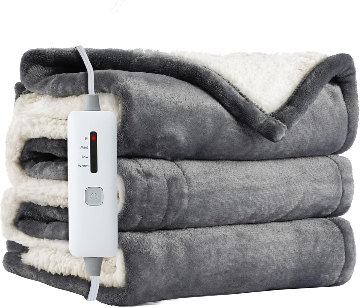 Soypipo Electric Heated Blanket 50"X60", 4 Heat Settings 3-Hour Auto-Off