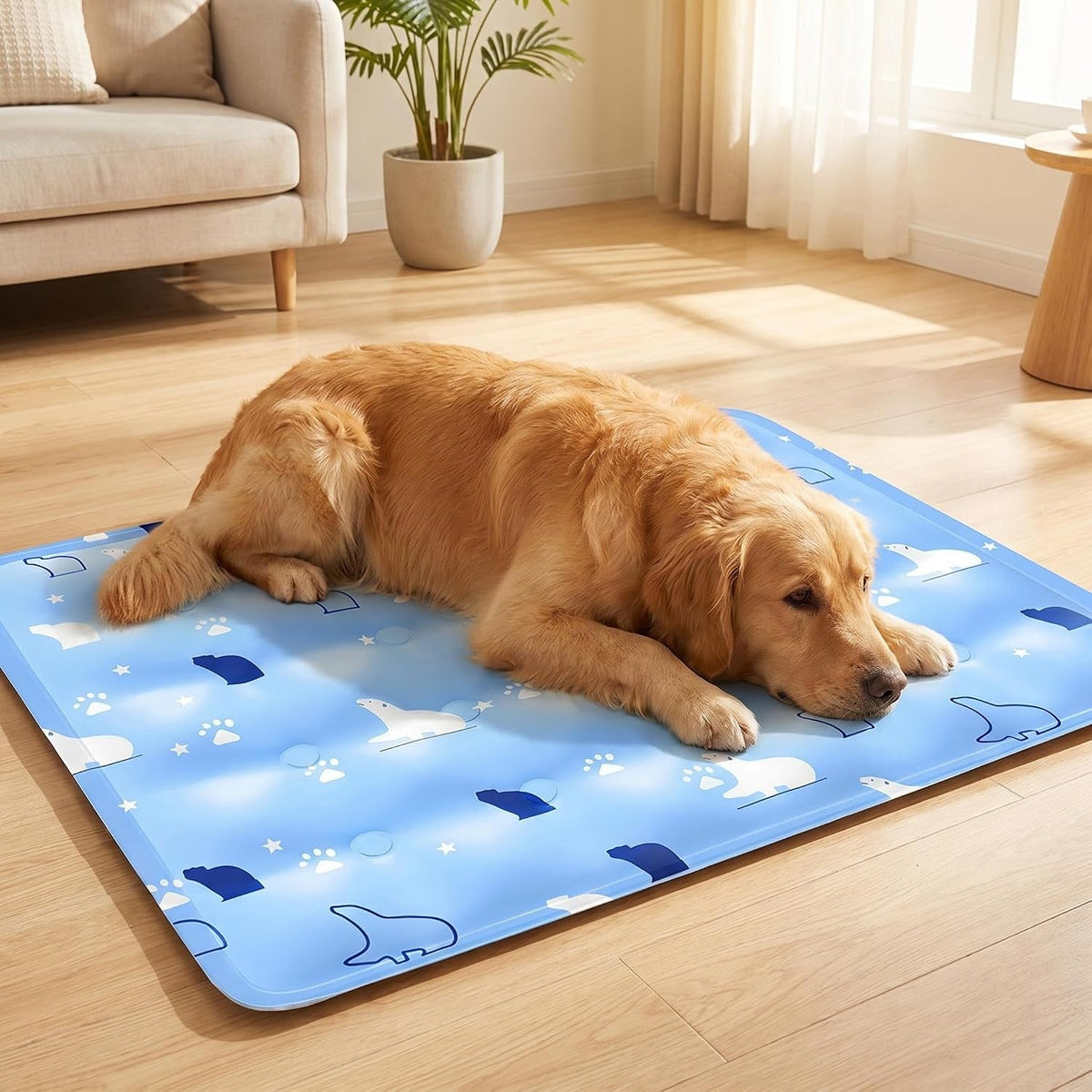 Dog Cooling Mat, Pet Gel Self Cooling Pad for Dogs and Cats, Waterproof Non-Toxic Taffeta Fabric Summer Cooling Bed for Small Medium Large Pets (L)