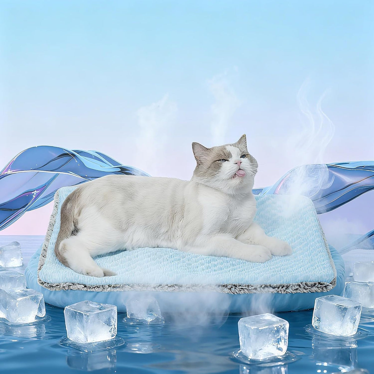 2-In-1 Cat Cooling Mat & Self Warming Pet Bed-18 * 24In, All Season