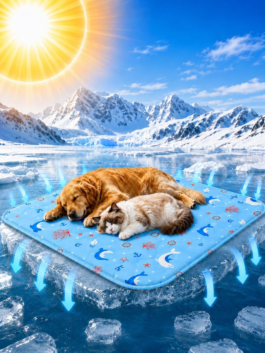 Dog Cooling Mat Gel for Indoor & Outdoor, Waterproof Non-Toxic Cooling Pad