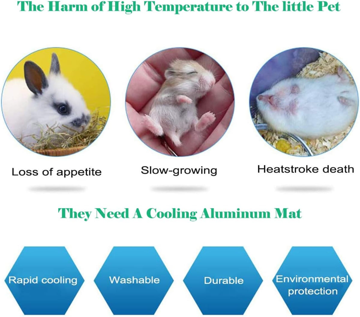 Rabbit Cooling Pad, 12X8 in Self Cooling Mat