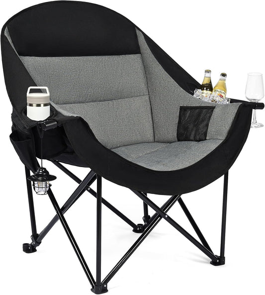 Oversized Camping Chair - Heavy Duty Padded Lawn Chair for Adults