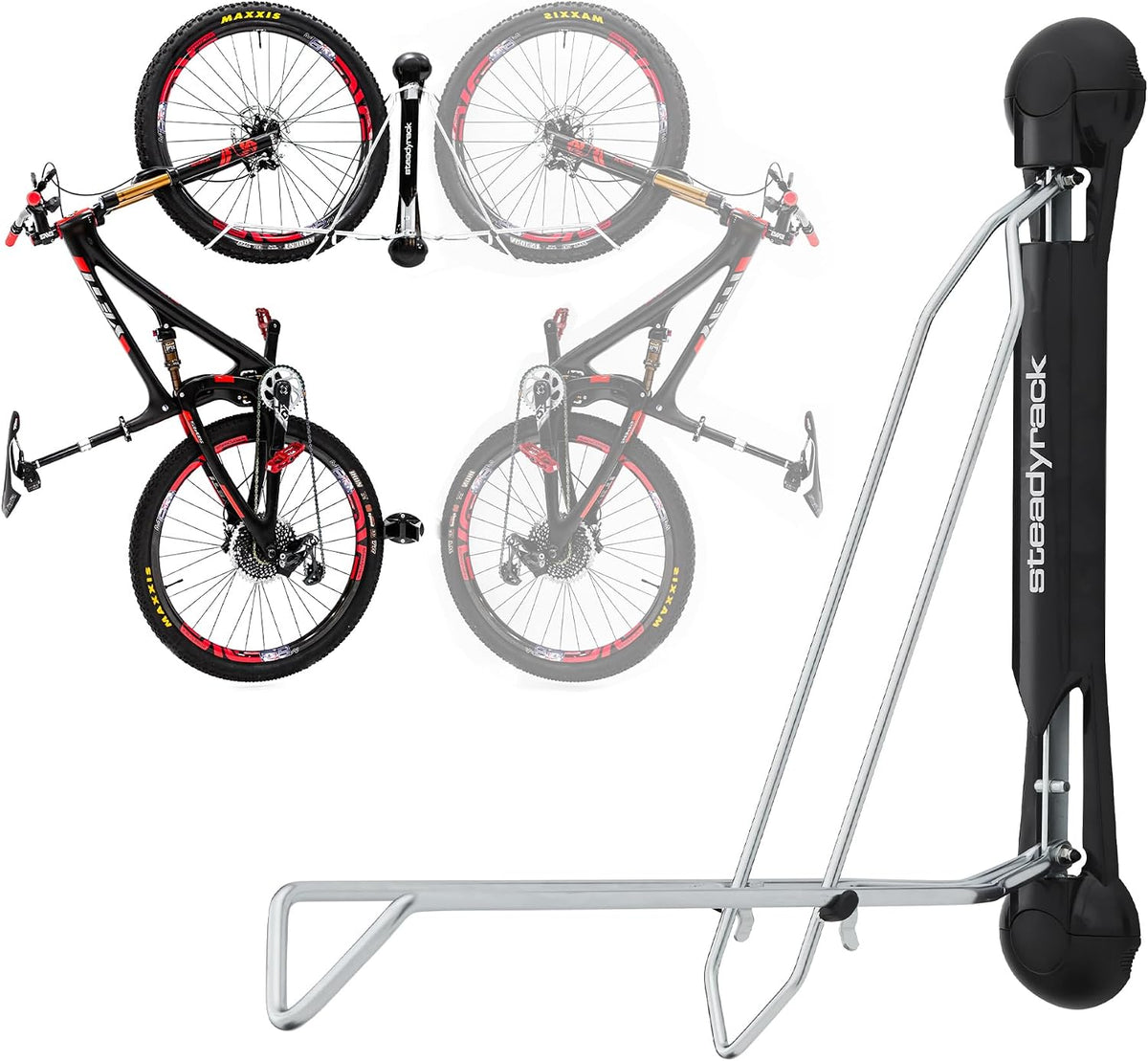 Steadyrack Swivel Bike Wall Mount, Vertical Mountain Bike Rack, Garage