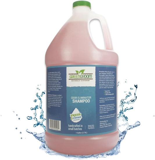 Green Groom Pet Odor Eliminator Dog Shampoo for Smelly Dogs, 1 Gallon, 32:1