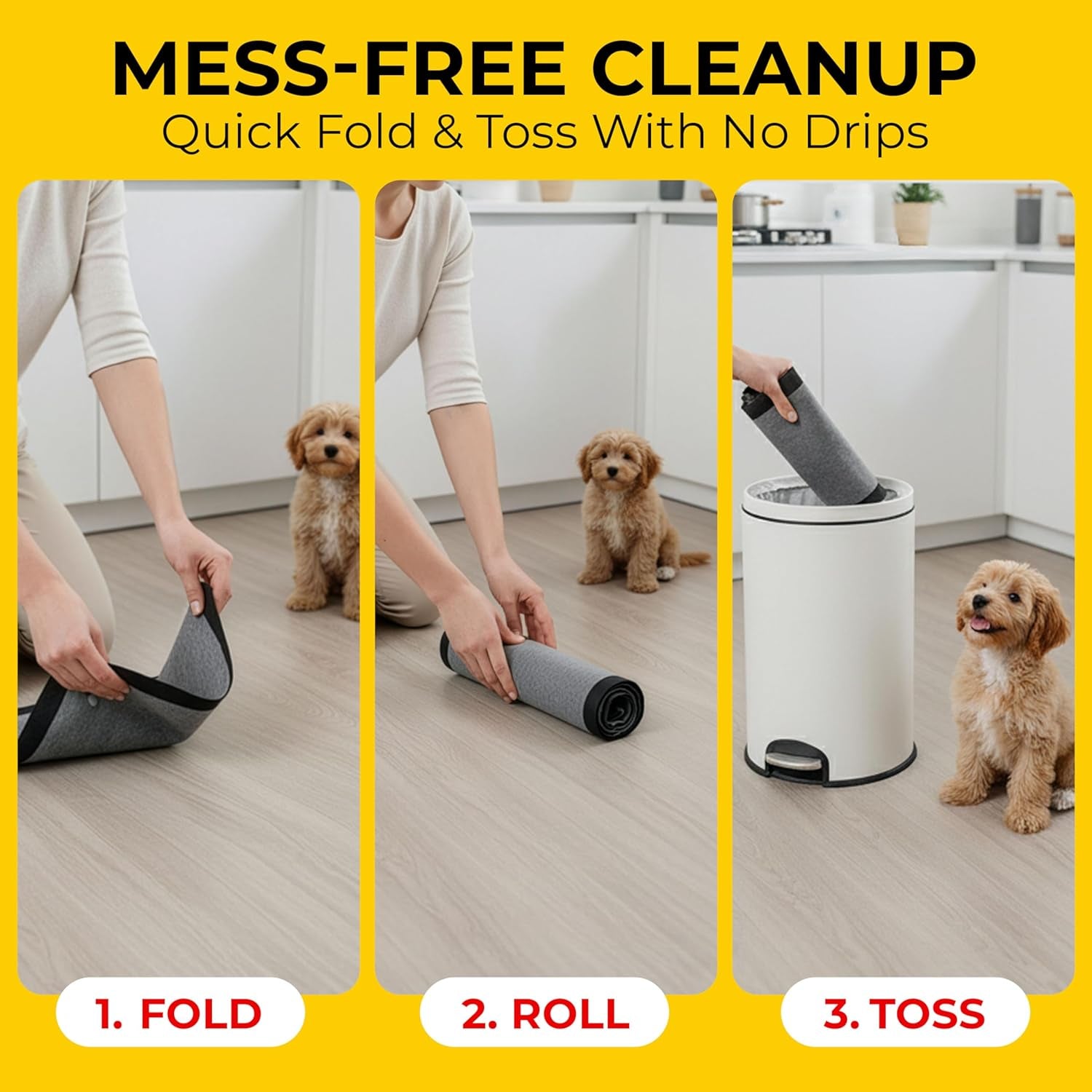 Glad for Pets Black Charcoal Puppy Pads - Super Absorbent Disposable Dog Pee Pads, Potty Training Pads, and Pet Supplies - Dog Pee Pads for Crate Training and Indoor Use 23" X 23" - 50 Count