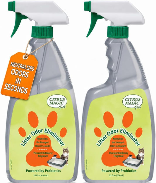Citrus Magic Pet Outdoor Fresh Litter Odor Eliminator, 22 Fl.Oz., Pack of 2