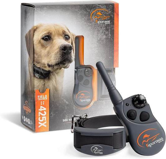Sportdog Fieldtrainer 425X - Remote Trainer Designed for Off-Leash Control & Training - 500-Yard Range - Waterproof - Quick Charge-Collar with 21 Levels of Static, Tone, & Vibration