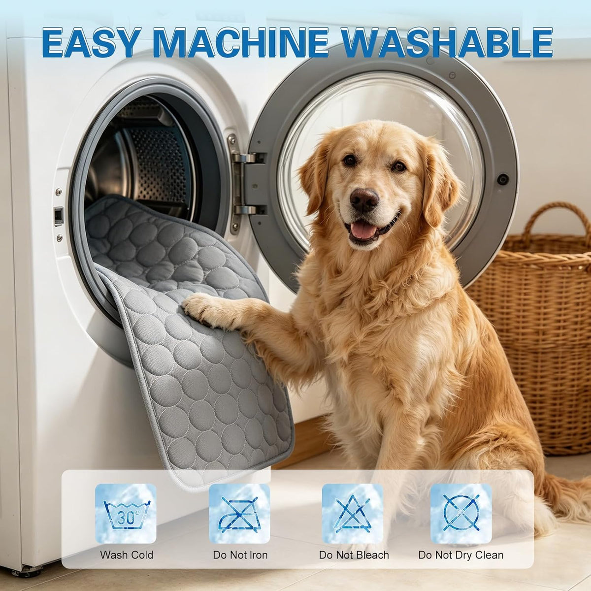 Pet Cooling Mat for Dogs & Cats, Q-Max>0.4 Washable Cooling Pad