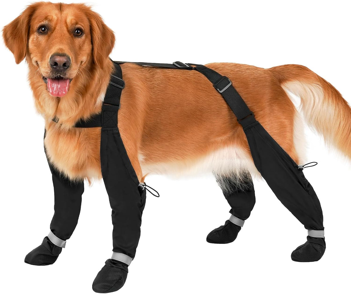 Dog Suspender Boots for Large Dogs Waterproof Dog Boots anti Lost