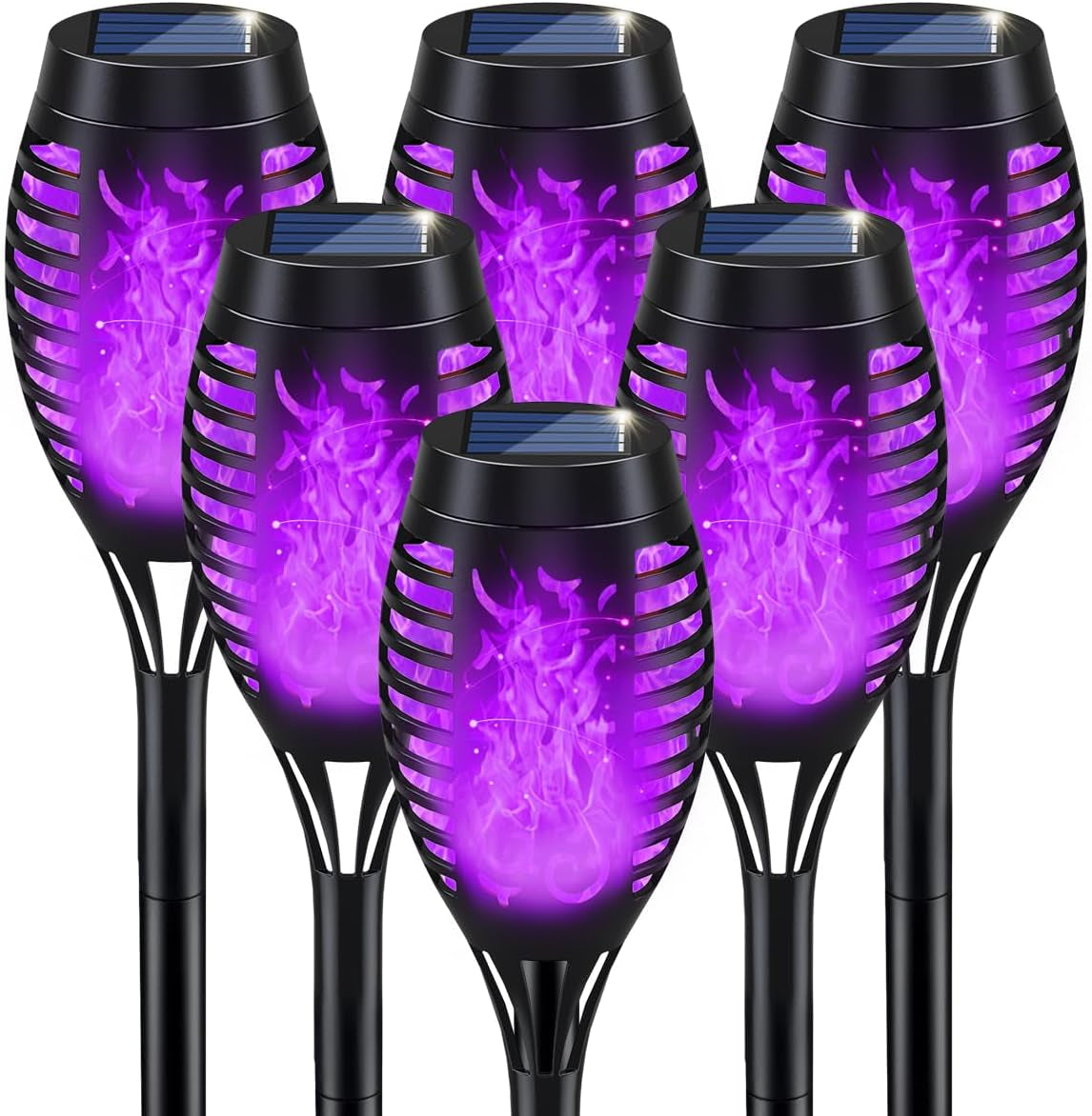 Halloween Decorations Outdoor Flickering Flame Purple Halloween Solar Light