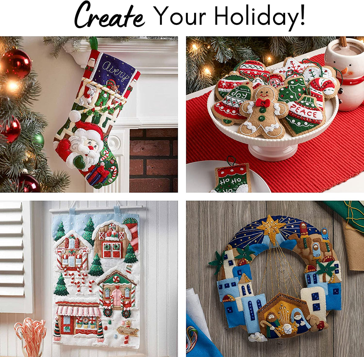 Bucilla Felt Applique 6 Piece Ornament Making Kit, Snow Much Fun, Perfect for DIY Arts and Crafts, 89492E
