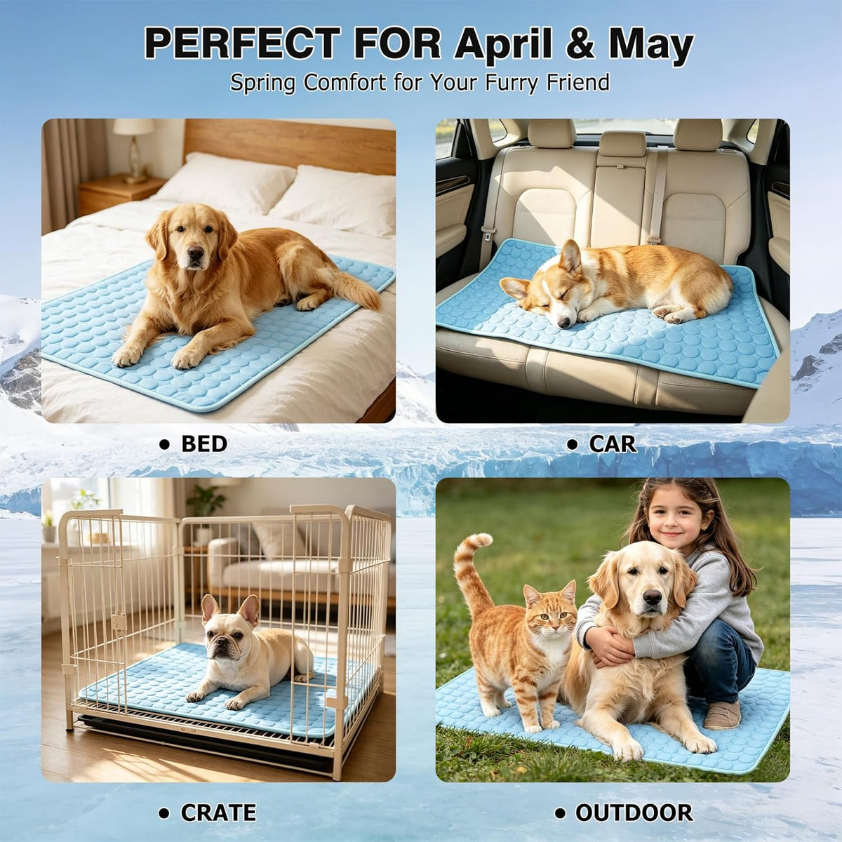 Mannice Dog Cooling Mat, Thick & Durable Cooling Mat for Dogs(Q-Max>0.4)