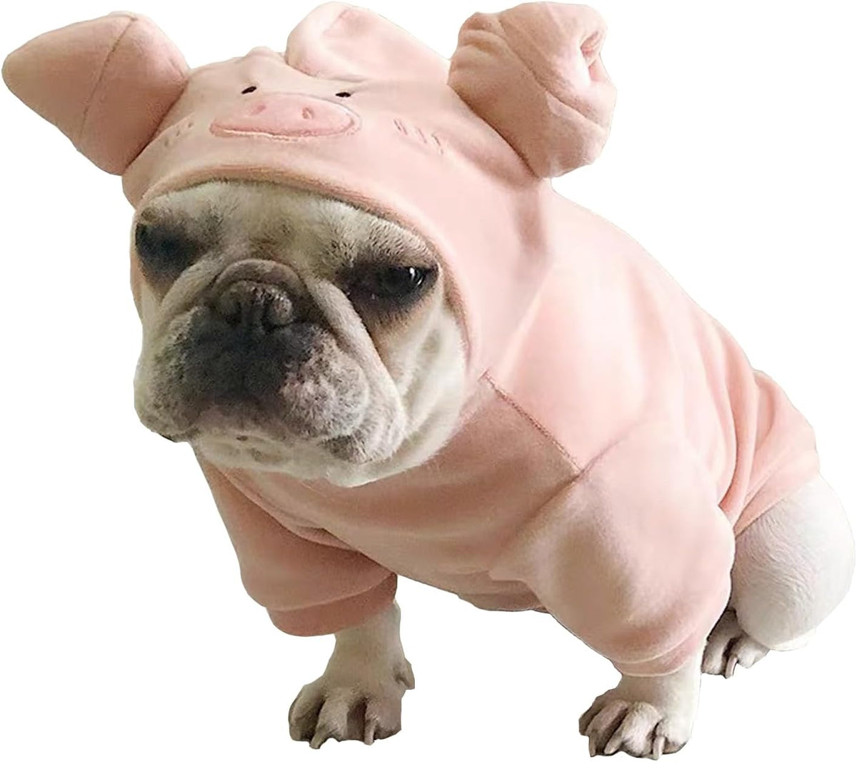 Pig Pet Costume for French Bulldog, Funny Pig Outfit, Dog & Cat Party Clothes, Halloween Cosplay (L)