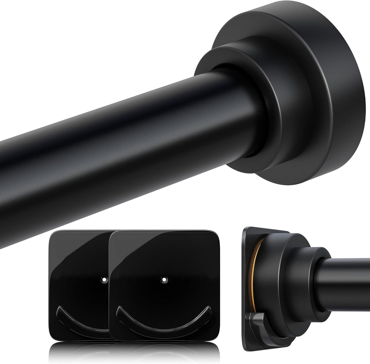 STARLATTA Shower Tension Curtain Rod 31-94", 1.1" Heavy Duty, Matte Black