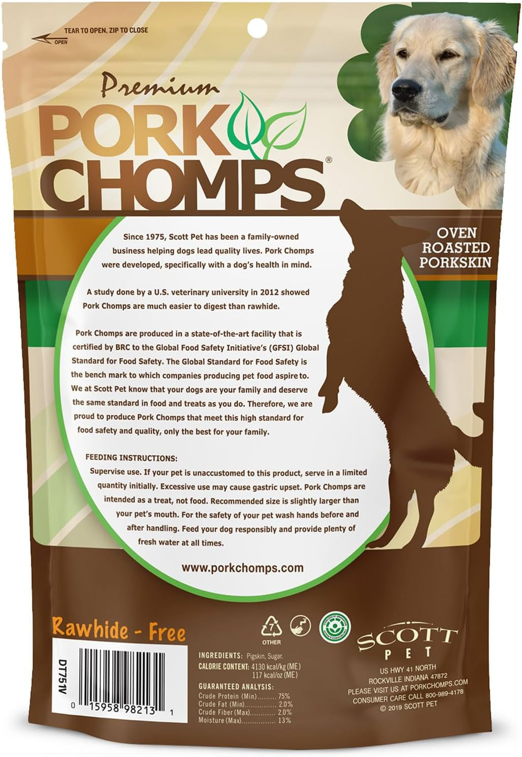 Pork Chomps Roasted Pork Skin Dog Chews, 5 Inch Mini Twists, 20 Count - Long-Lasting Treats for Dogs - High Protein, Rawhide-Free, Low Fat, Healthy & Delicious Chews