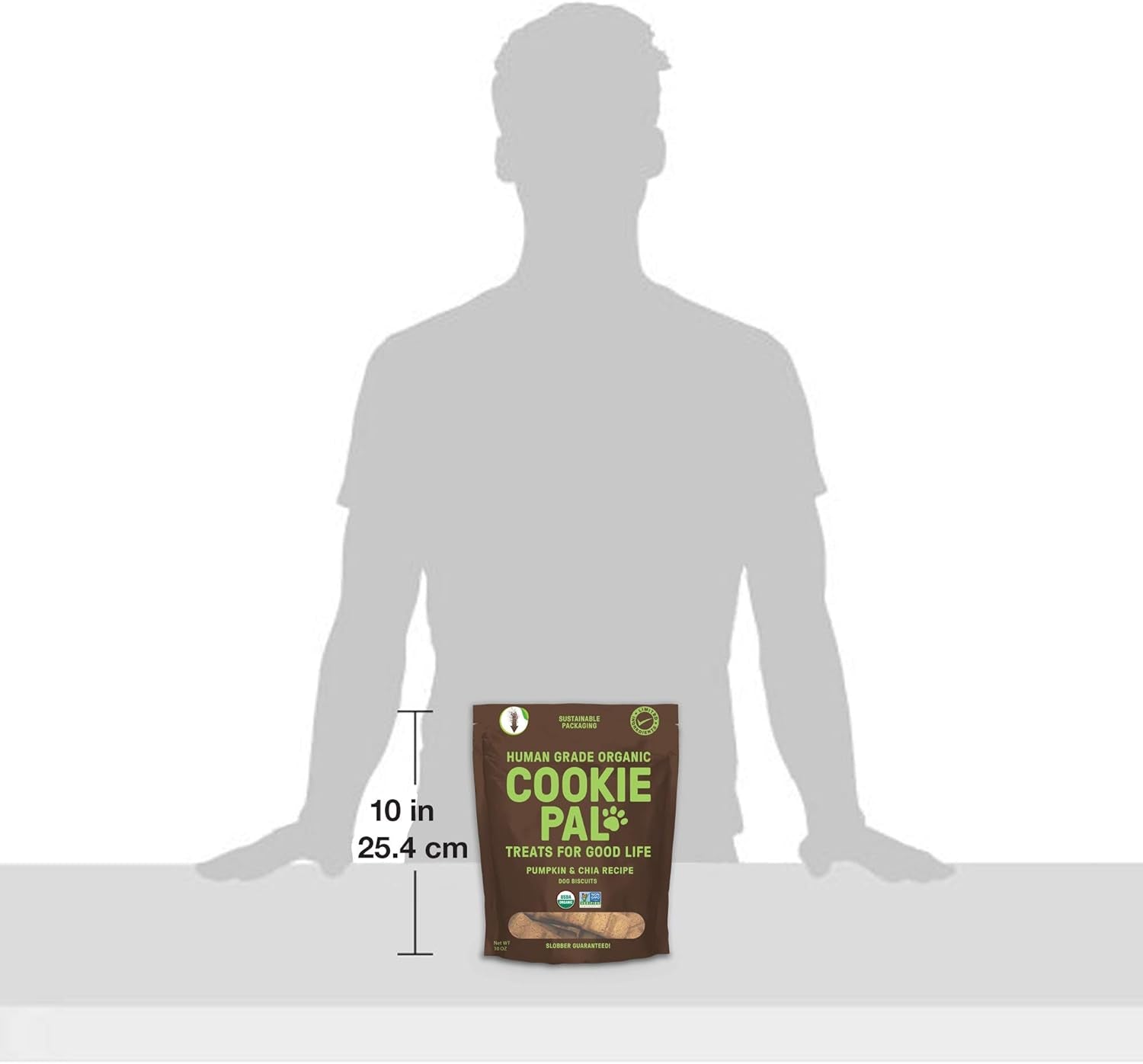 Cookiepal Human Grade Dog Treats, Pumpkin and Chia Seed Recipe, Organic Non-Gmo and Simple Ingredients, 10 Oz Bag