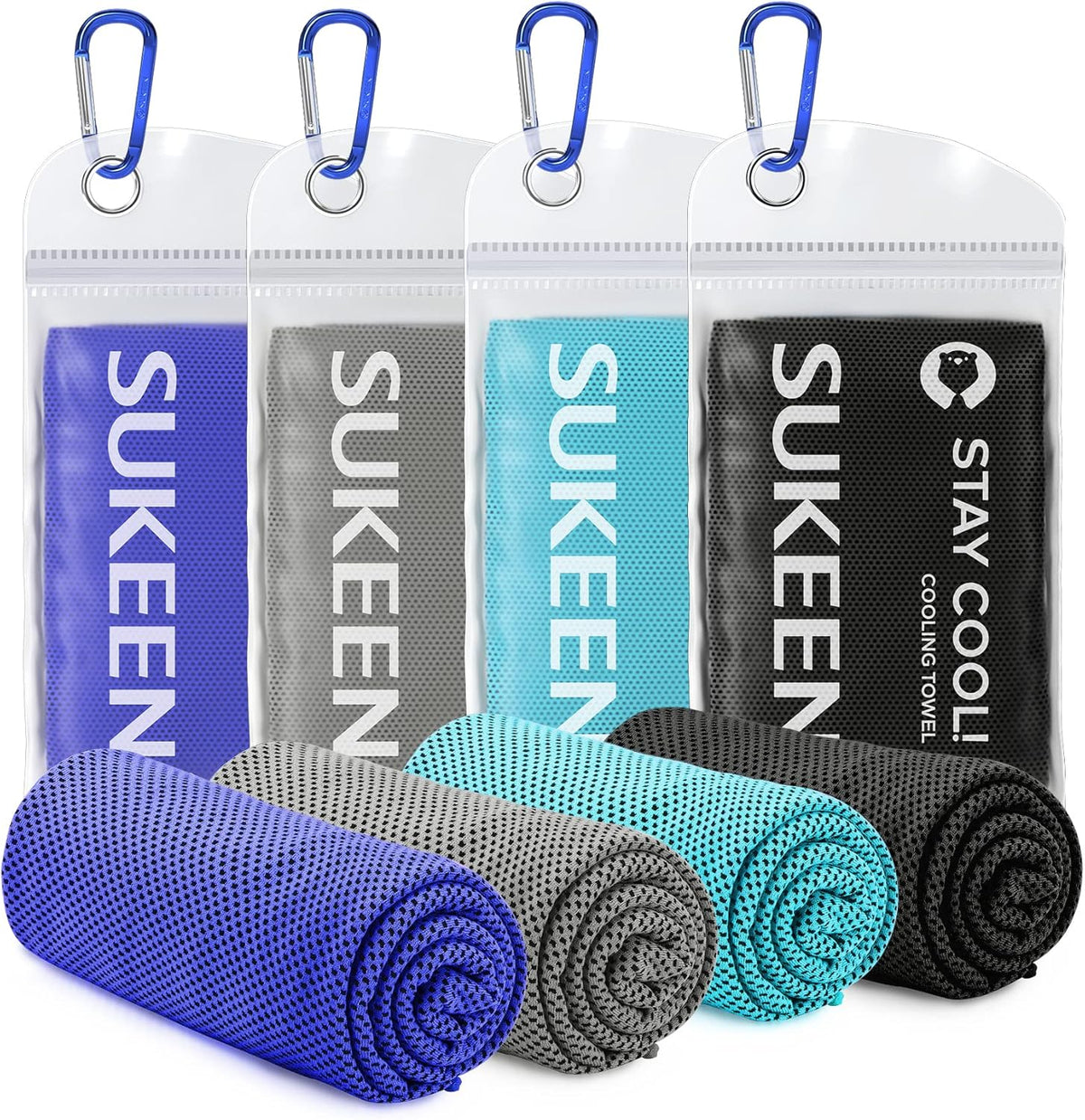 Sukeen Cooling Towels for Neck and Face (40"X12"), Cooling Wraps for Sports