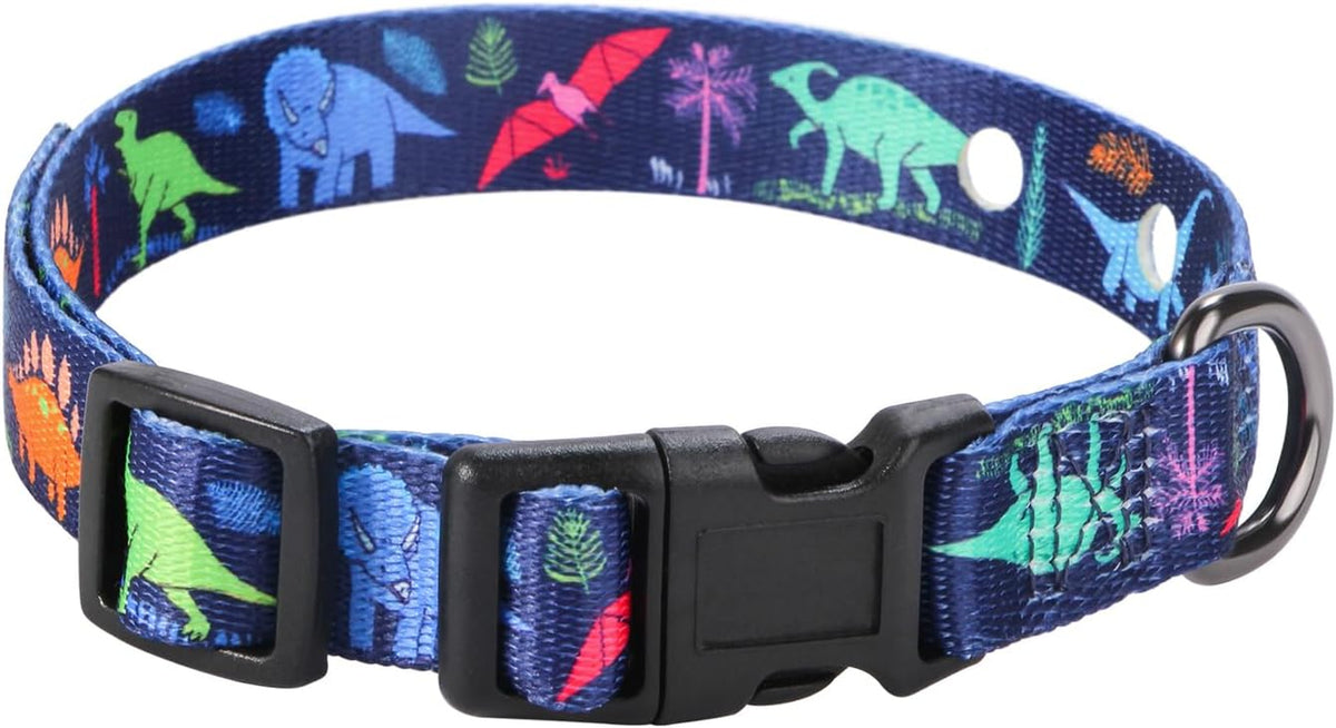 1 Inch Replacement Collar Strap Shock Collar with 2 Holes, Compatible with Nearly All Brands and Models of Underground Electric Dog Fences and Training Collars, Blue Dinosaurs