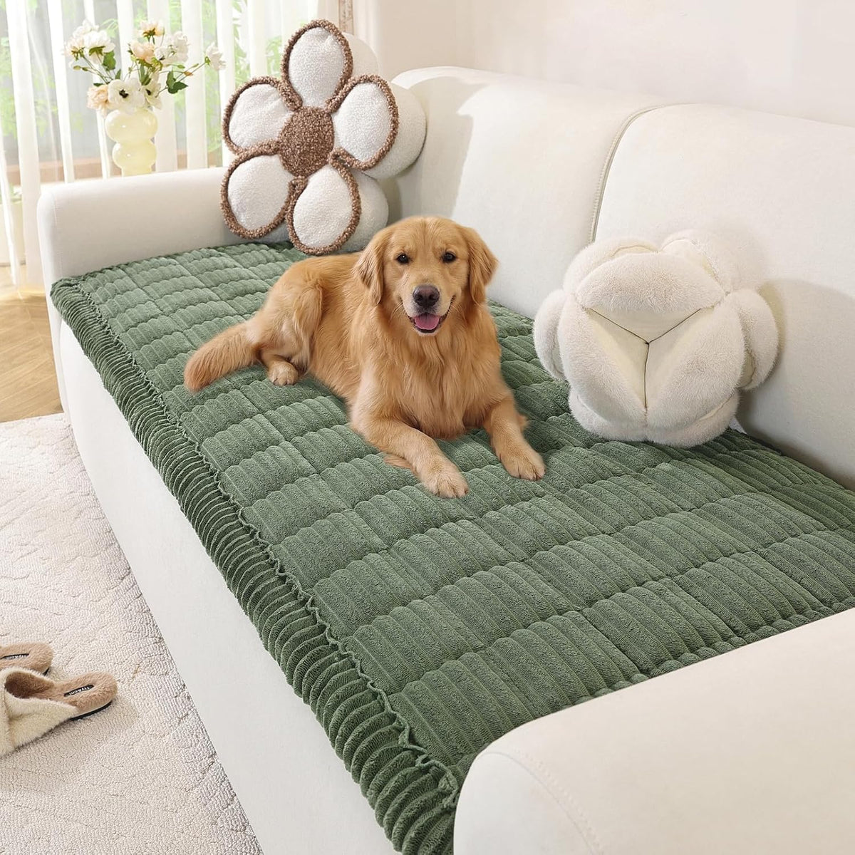 Ostepdecor Couch Cover for Dogs, Washable Non Slip Sofa Cover for Pets