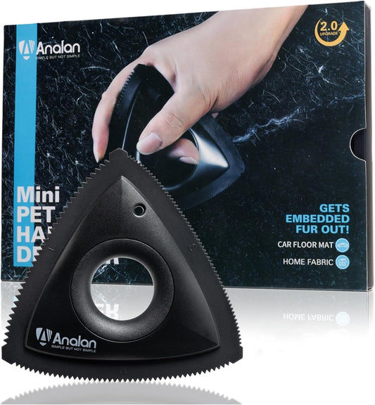 Analan Mini Pet Hair Remover for Car Detailing Dog Hair Tool Brush(Black)