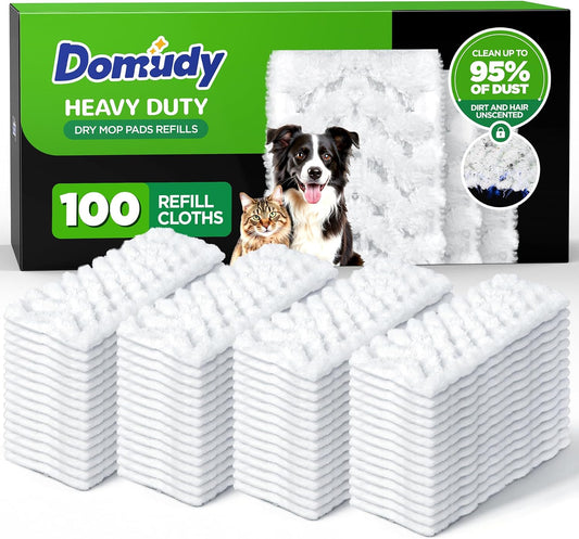 100 Count Heavy Duty Dry Sweeping Cloths Refills for Swiffer Sweeper Mop
