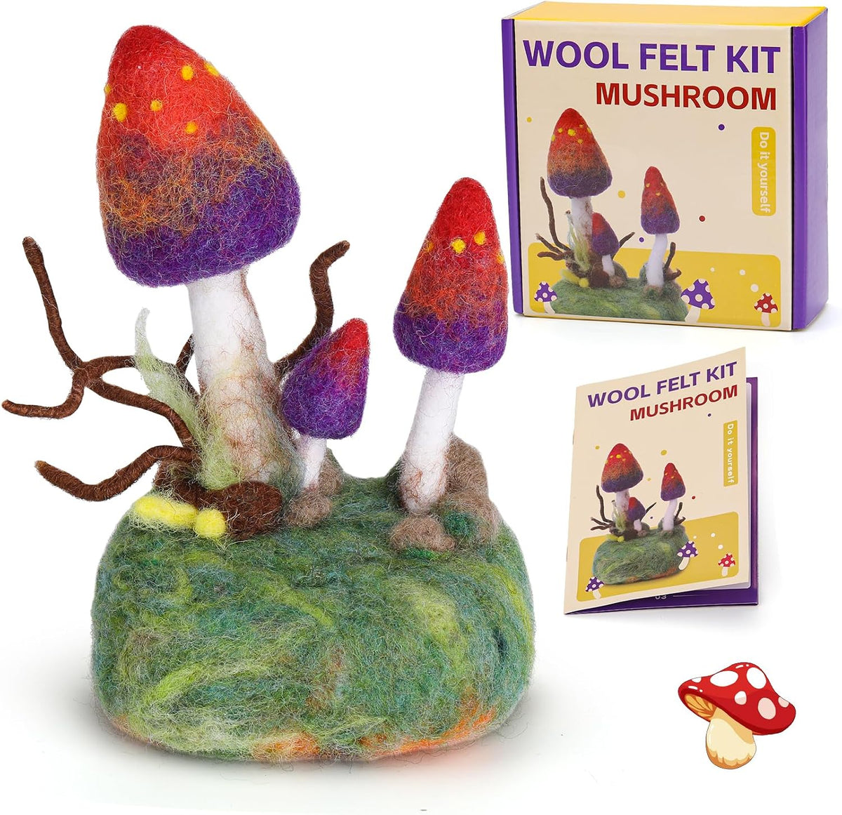 Yizzvb Needle Felting Kit, Beginners Wool Felt Kits Felting Supplies
