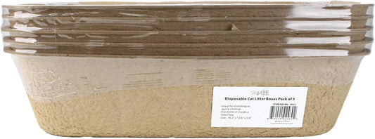 Midlee Disposable Cat Litter Boxes, Pack of 5