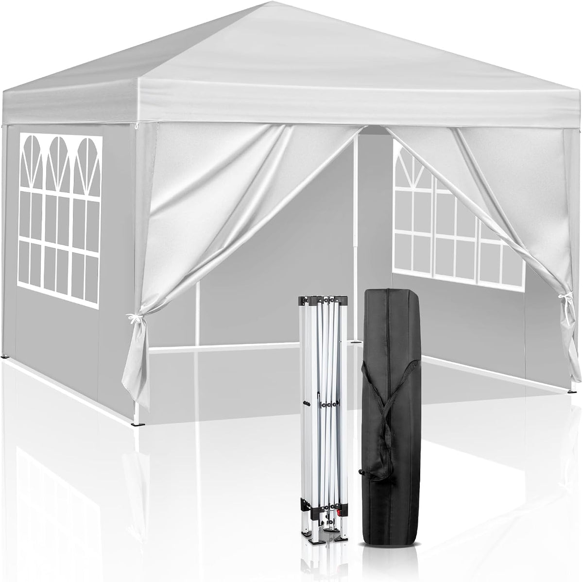 Outvita 10X10Ft Ez Pop up Canopy Tent with 4 Sidewalls White